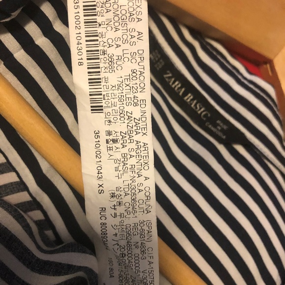 Zara blue & white stiped blouse - Picture 4 of 6